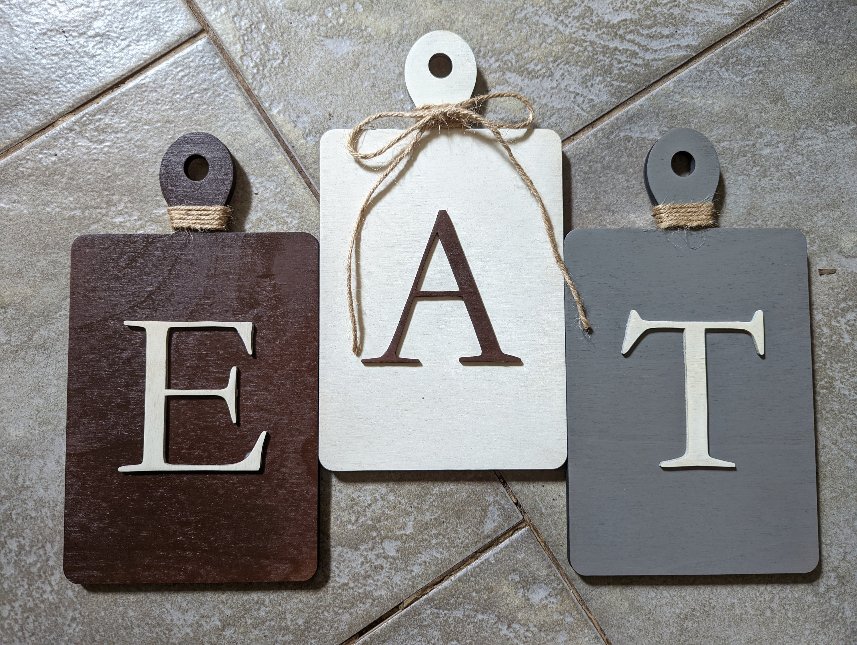 Painted Farmhouse EAT Wall Decor Cutting Board Shaped EAT Etsy