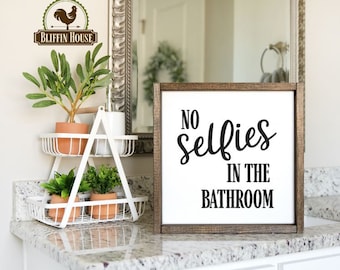 No Selfies In The Bathroom Sign, Funny Bathroom, Kids Bathroom, Teenager Bathroom, Restroom Door Sign, Bathroom Decor, Farmhouse Bathroom