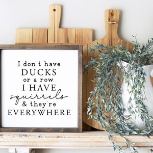 I Don't Have Ducks Squirrels Everywhere Wood Sign, Motivational Quote Sign, Divorce Gift, Funny Life Chaos, Crazy Family Sign, Office Humor