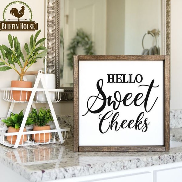 Hello Sweet Cheeks Bathroom Sign Etsy