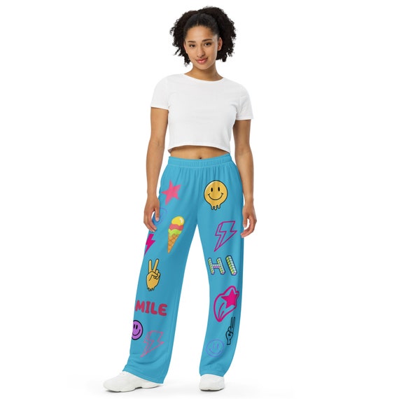 Smiley Face Pants Peace Sign Pants Lightening Bolt Pants - Etsy