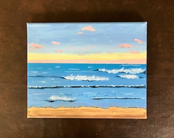 Waves 8x10 acrylic beach painting