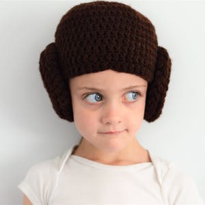 Crochet Princess Leia hat, Star Wars hat, dress up hat, halloween hat, yarn wig