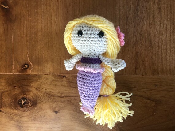 Rapunzel Mermaid Crochet Mermaid Doll Mermaid Amigurumi Disney