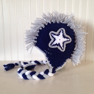 Sports Team  Mohawk Hat, earflap hat, kids dress up hat, Sports hat, Mohawk hat, Game day