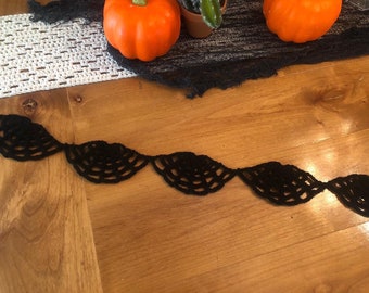 Gehaakte spinnenwebslinger, halloweendecor