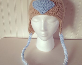 Avatar Aang Hat, chapeau d'avatar au crochet, chapeau à rabat d'oreille, le dernier maître de l'air