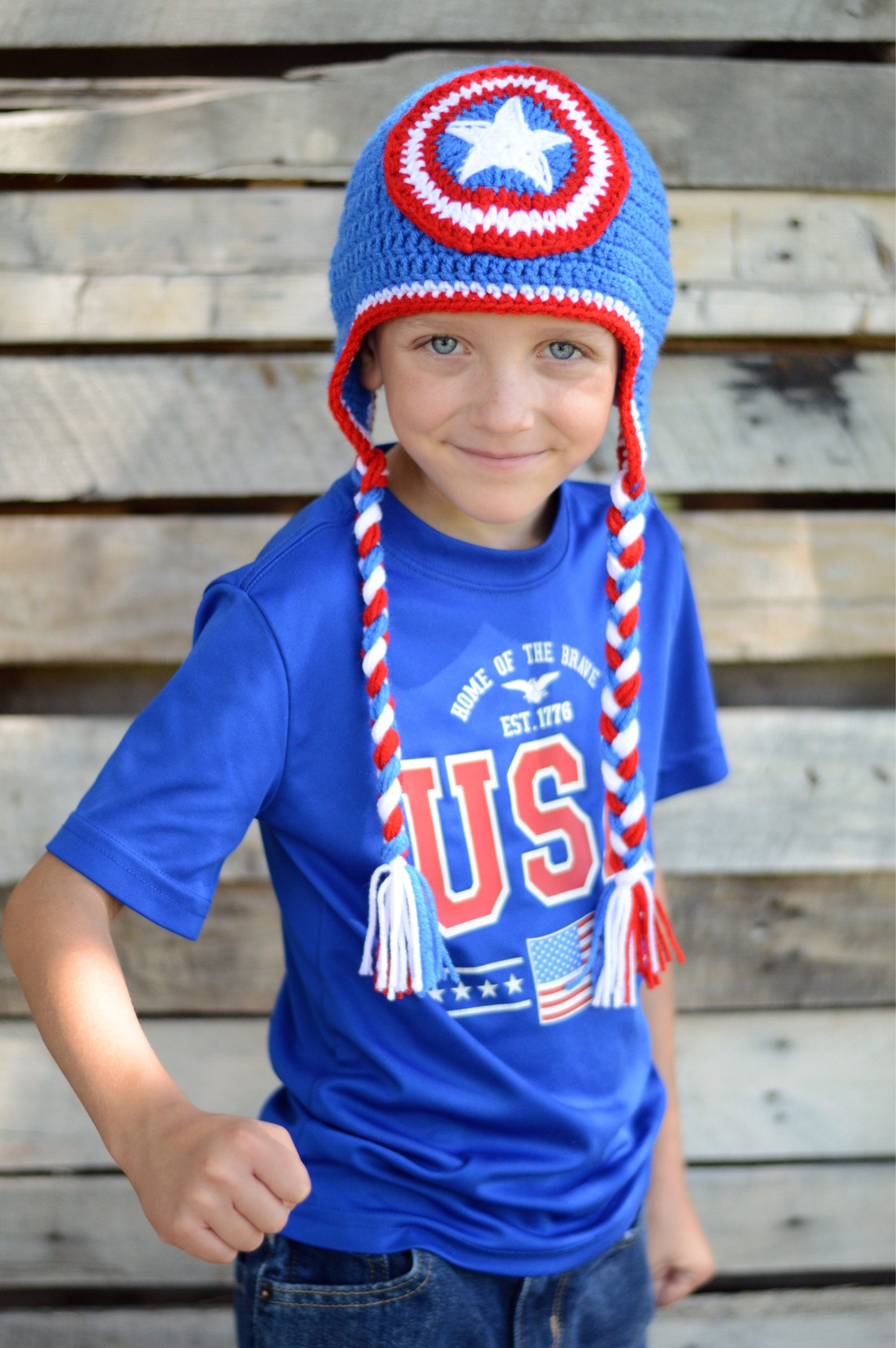 Captain America Hat Dress up Hat Crochet Captain America Etsy
