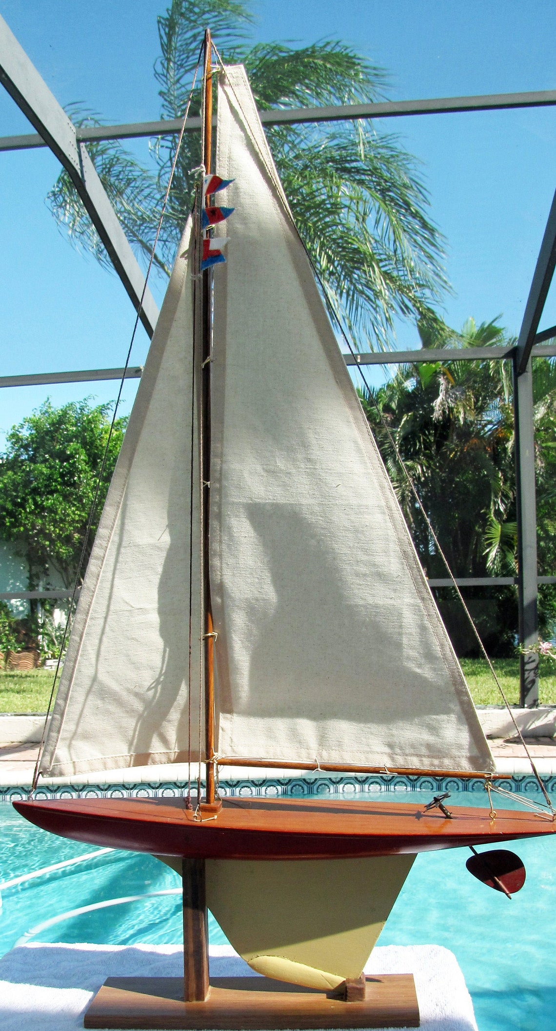 Keystone 19.5 antique 1930 restored model sailboat toy pond Etsy