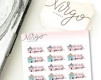 Be Our Guest - Hand Drawn Houseguests Planner Stickers - Doodle House, Home Planner Stickers - Matte, Glossy RHG