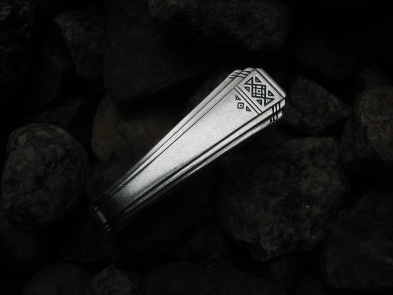 Native American Like Design Silverware Money Clip MC146 Western Skies Silver