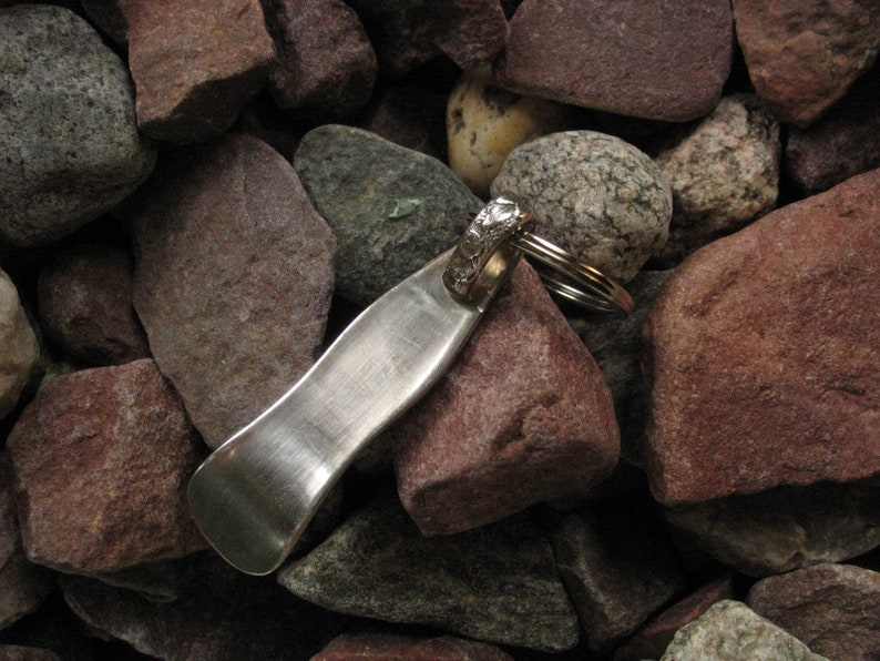 Art Nouveu Floral Old Pattern Silverware Spoon Key Chain KC28 Western Skies Silver