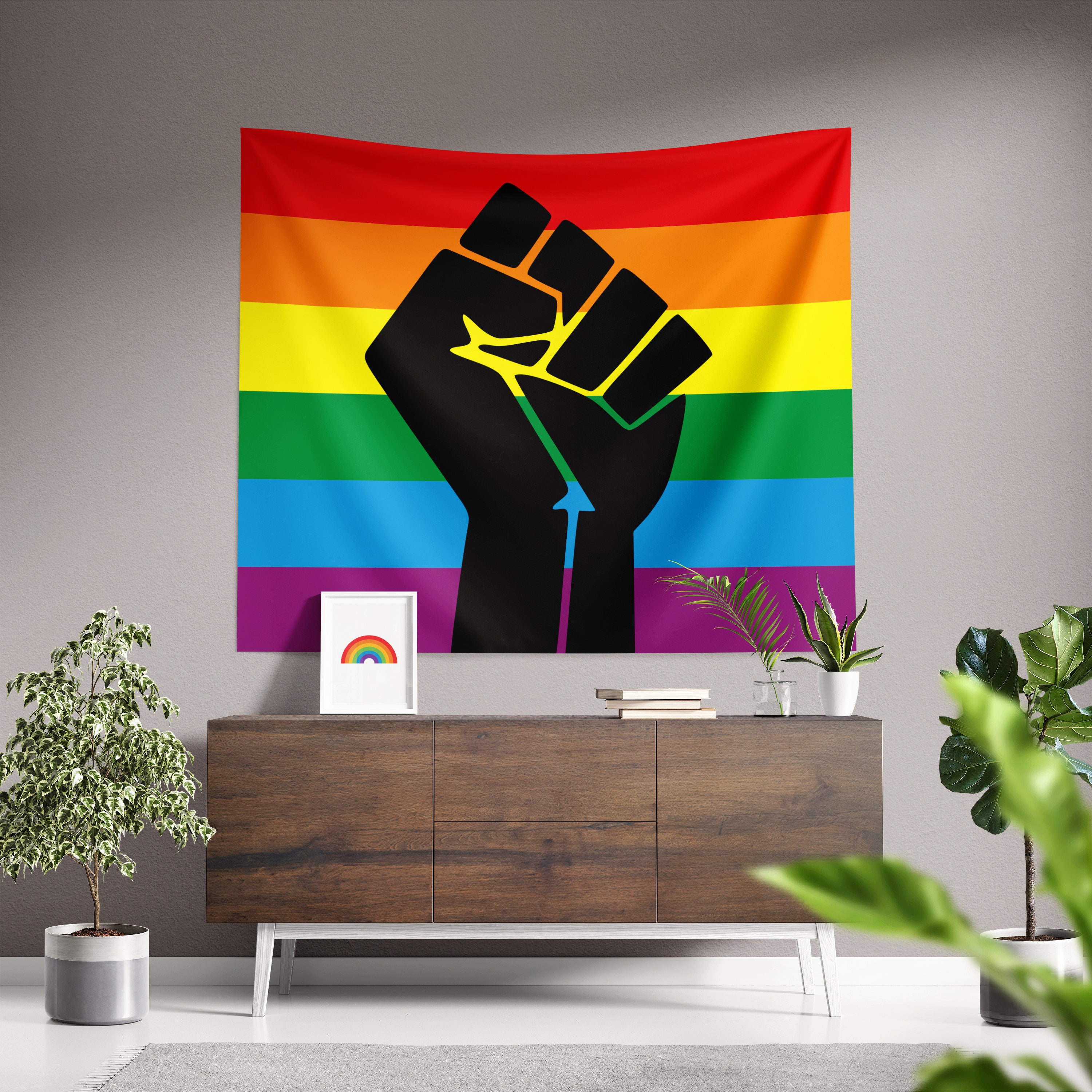 LGBTQ Black Lives Matter Tapestry, LGBTQ BLM Flag, Gay Blm Wall