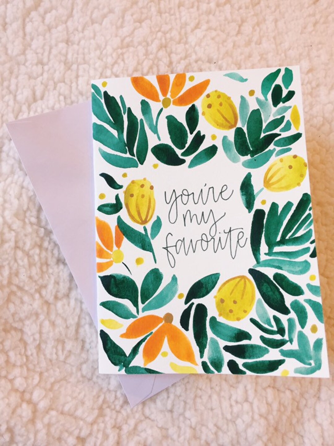 Floral Watercolor Greeting Card - Etsy