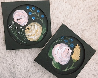 Set of 4 Floral Coasters