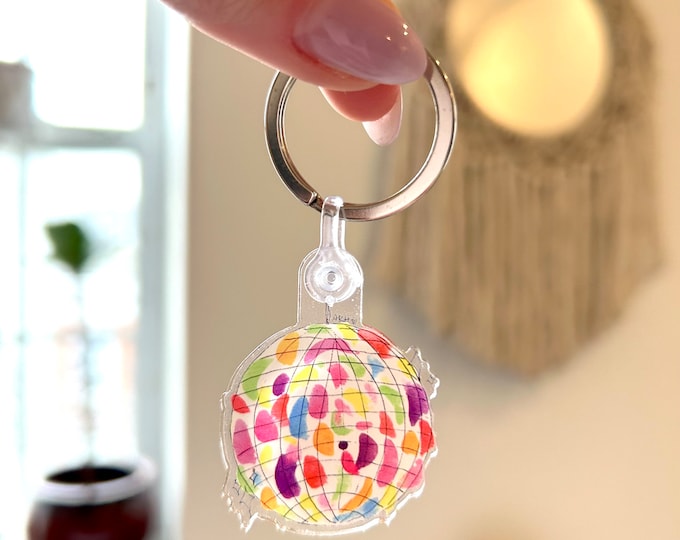 Rainbow Disco Keychain