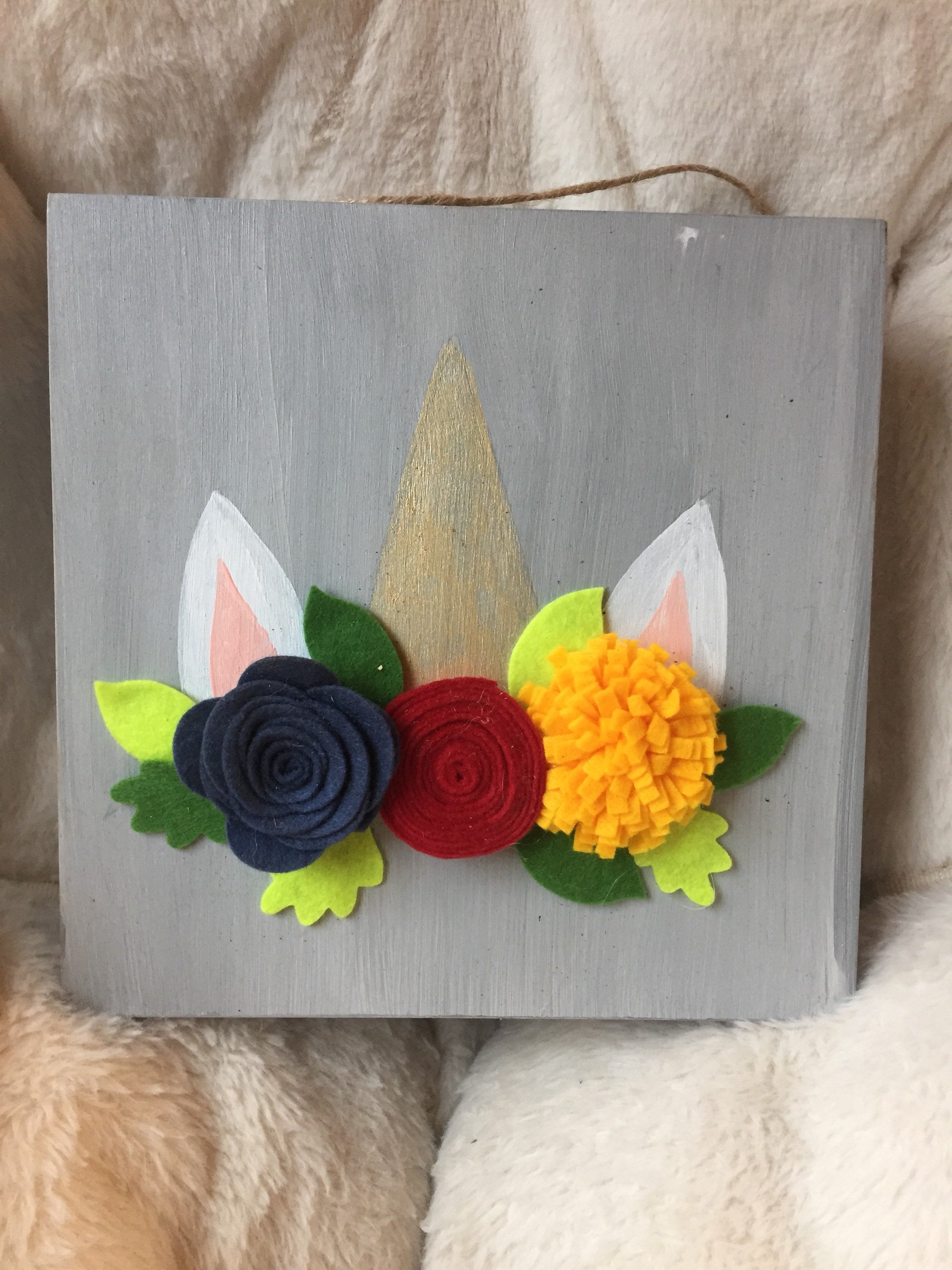 Wooden Unicorn Art Etsy