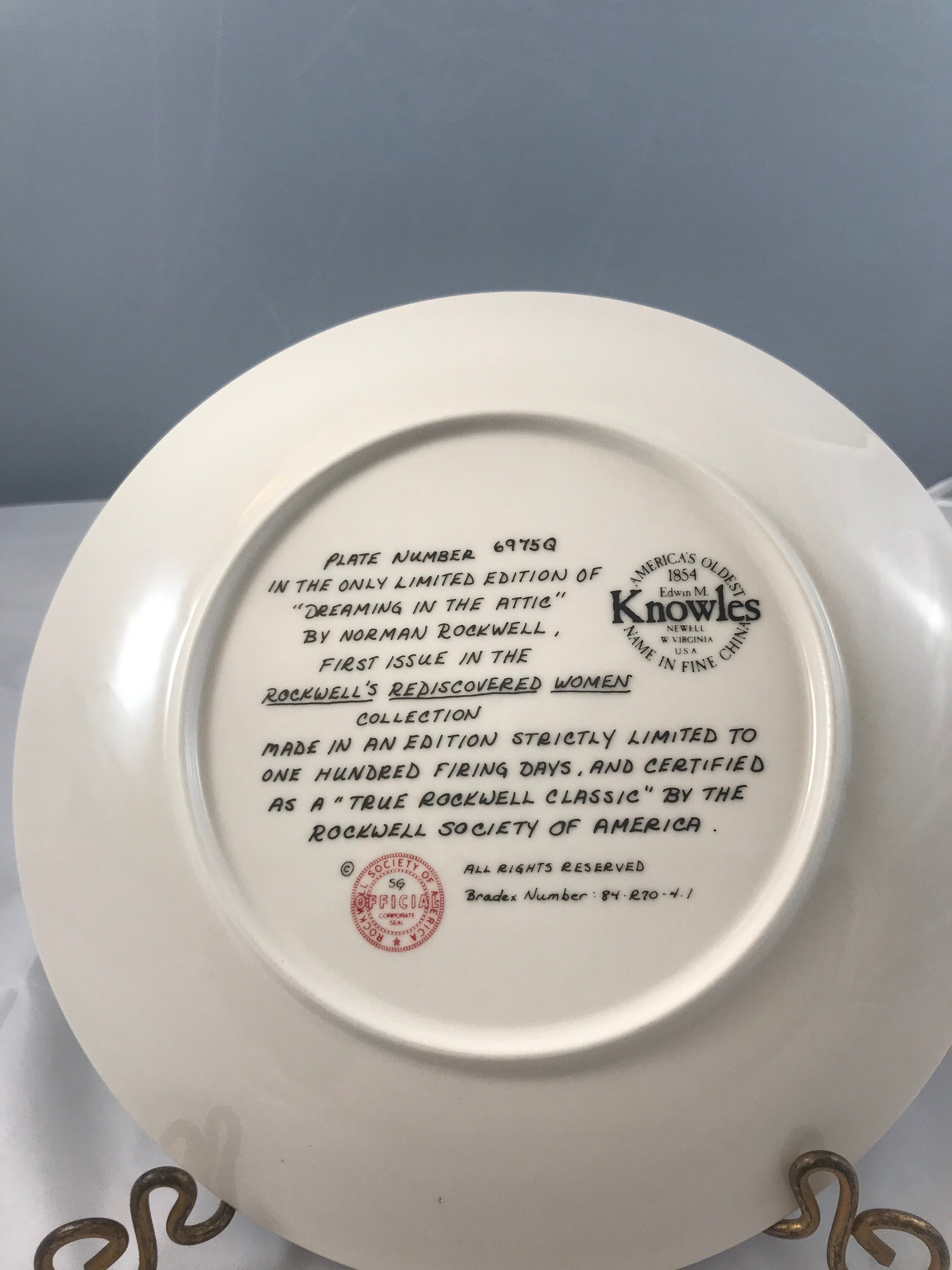 Edwin M. Knowles China Company 1984 Dreaming In The Etsy