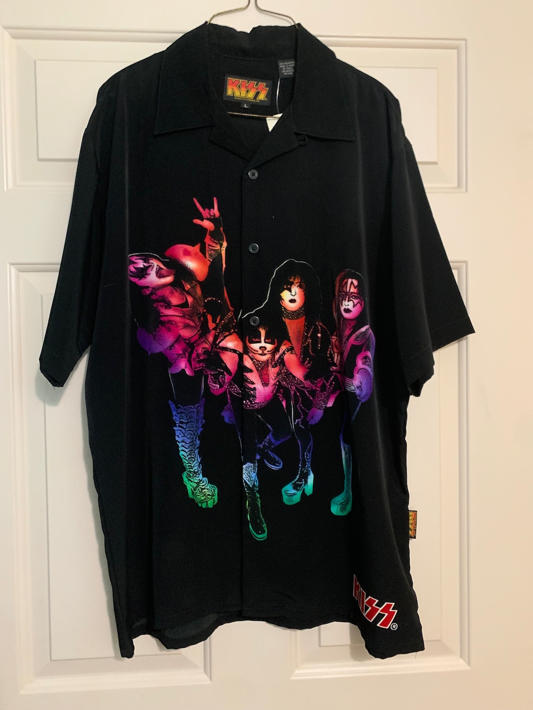 KISS Catalog Dragonfly Vintage 2002 Detroit Club Loop Collar Camp Shirt