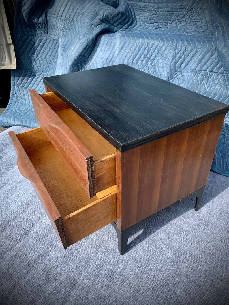 Pair MCM 50s1960s Reimagined and Refinished Pair of End Tables / Night