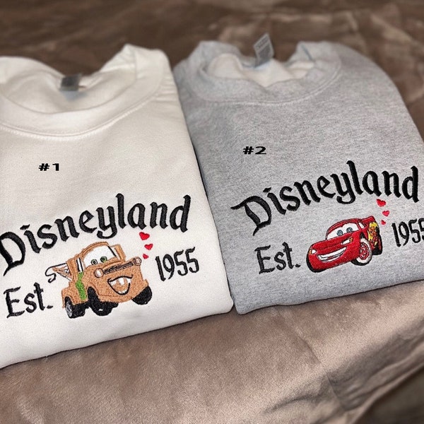 Car M.cQuee.n x M.aster Embroidered Sweatshirt, Couple Embroidered Sweatshirt, Lightning Cars Sweatshirt, Couple Matching, Valentine's Gift