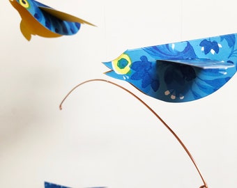 Bluebirds Paper Birds Mobile