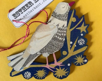 Peace Dove Wooden Decoration