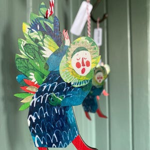 Singing Angel Wooden Tree Decoration
