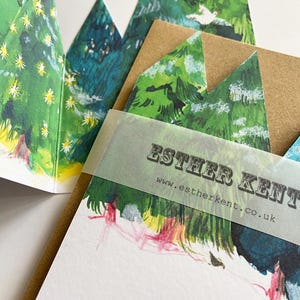 Carte en accordéon de la forêt enchantée Carte de voeux des Fêtes pour cheminée