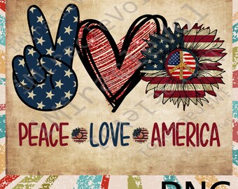 Free Free 205 Peace Love America Sunflower Svg SVG PNG EPS DXF File