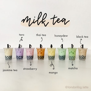 Boba Milk Tea Keychain, Bubble Tea Drink Keychain