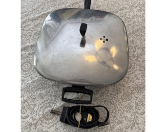 MCM 50s Vintage Westinghouse Auto Fry Pan Padella Elettrica Coperchio Testato negli USA Funzionante