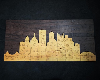 Pittsburgh Hardwood Jigsaw Puzzle - Skyline Silhouette