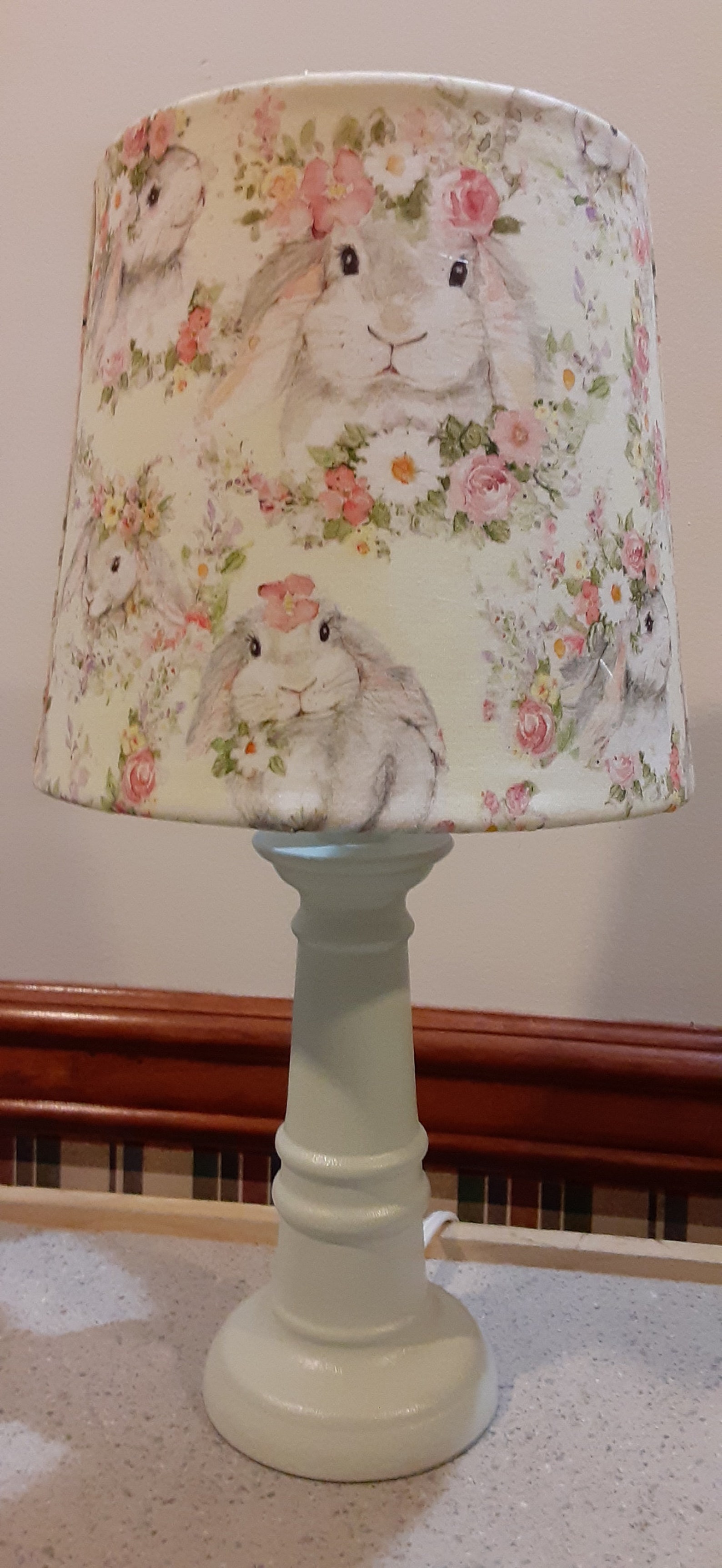 Boho bunny accent/nursery lamp boho bunny floral baby lamp Etsy
