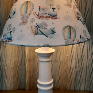 Eephant nursery/accent lamp, baby elephant child's lamp, elephant train airplane hot-air balloon baby lamp, baby boy Nursery lamp, baby gift