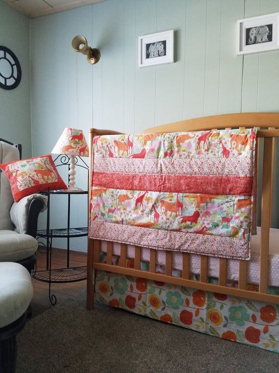 Clearance Adjustable Three Sided Crib Skirt Baby Girl S Etsy