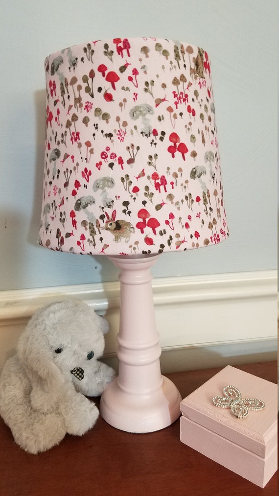 Woodland nursery lamp woodland accent lamp baby girl pink Etsy
