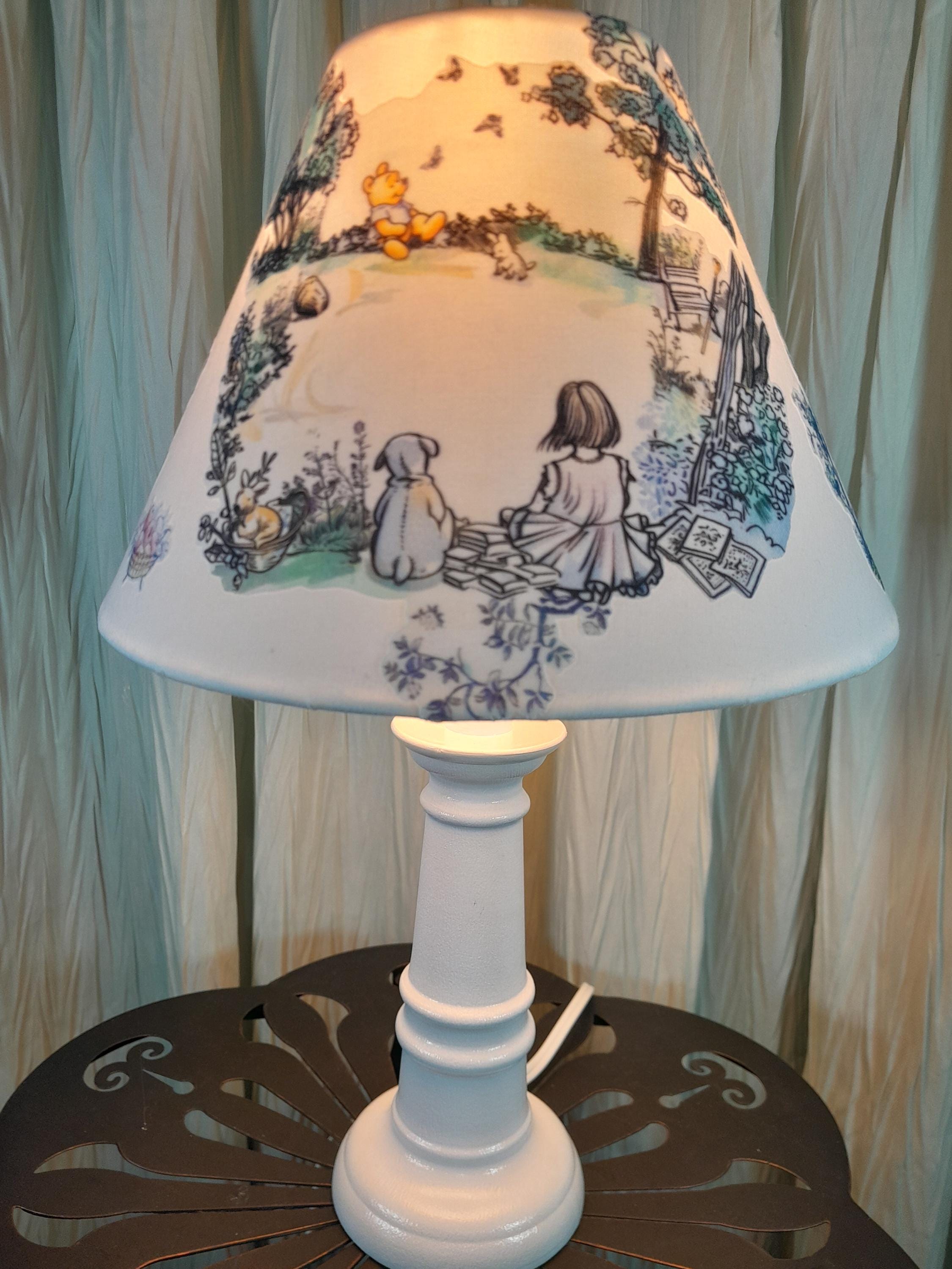 Vintage style Winnie the Pooh baby/nursery/accent lamp, Winnie the Pooh child's lamp, blue and white Pooh bedroom lamp, baby boy girl gift