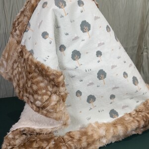 Woodland lovey blanket, Woodland security blanket, trees mountains Forest security/car seat/stroller blanket, baby boy girl security blanket