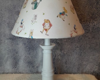 Beatrix Potter accent/nursery lamp, Peter Rabbit baby lamp, Woodland child lamp, bunny / Woodland boy girl lamp, Fairy tale baby lamp