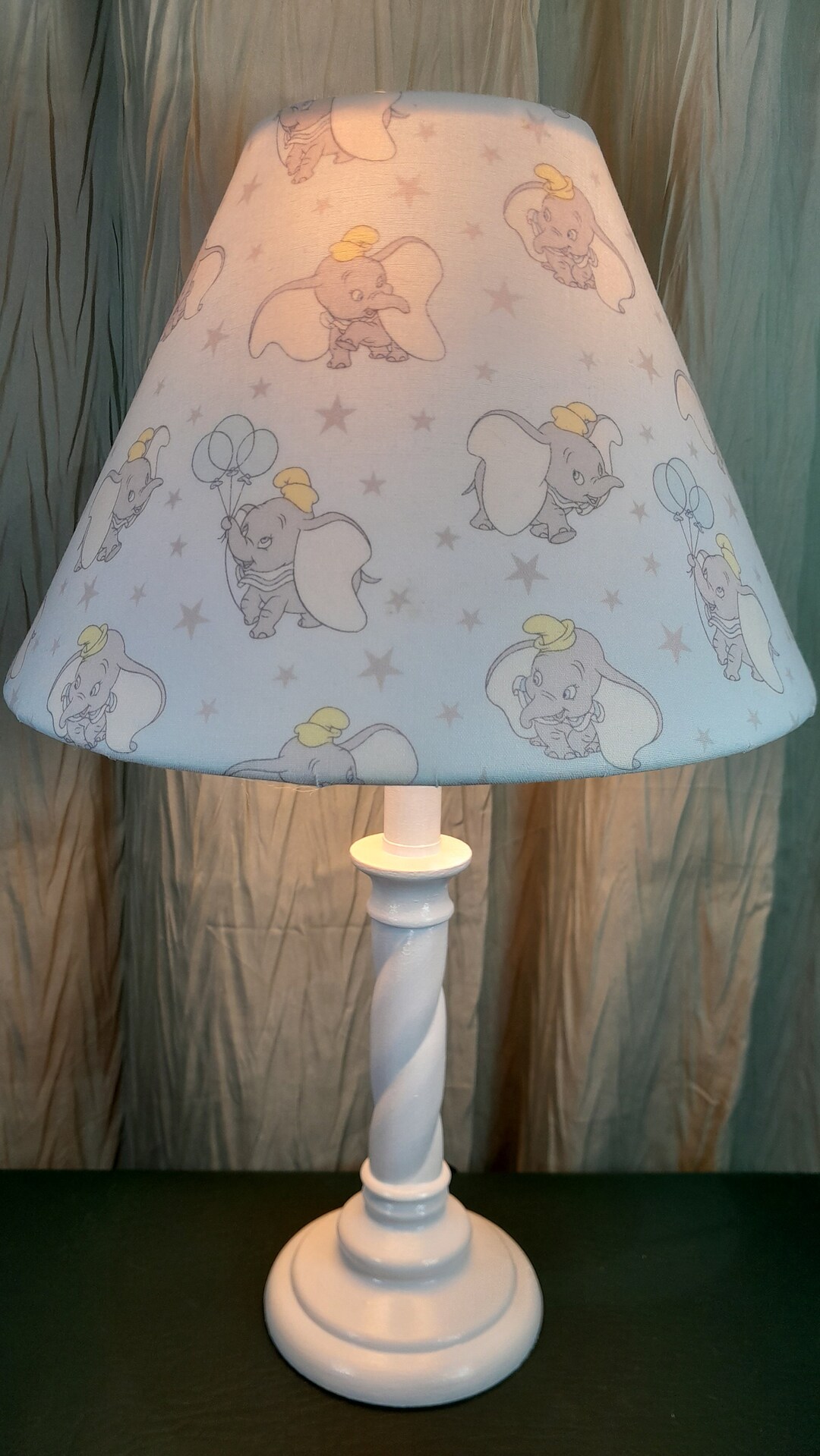 Dumbo Nursery Accent Lamp, Baby Elephant Table Lamp, Disney Inspired Elephant Baby Lamp, Blue