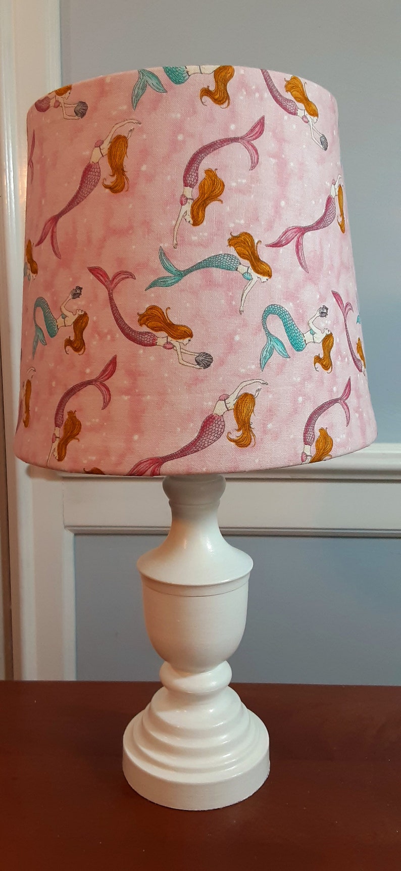 Mermaid Accent/nursery Lamp Pink Turquoise Mermaid Baby Lamp Etsy
