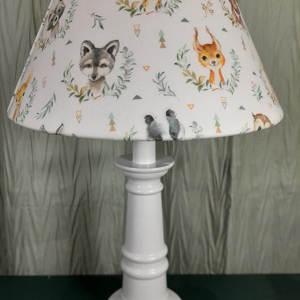 Woodland nursery/accent lamp, raccoon Fox deer owl bear accent / baby lamp, baby animal lamp, baby Woodland animal table lamp, baby gift