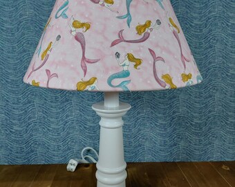 Mermaid accent lamp, mermaid nursery/child's lamp, baby child's mermaid seahorse fish accent lamp, baby gift,  beachhouse seashore lamp