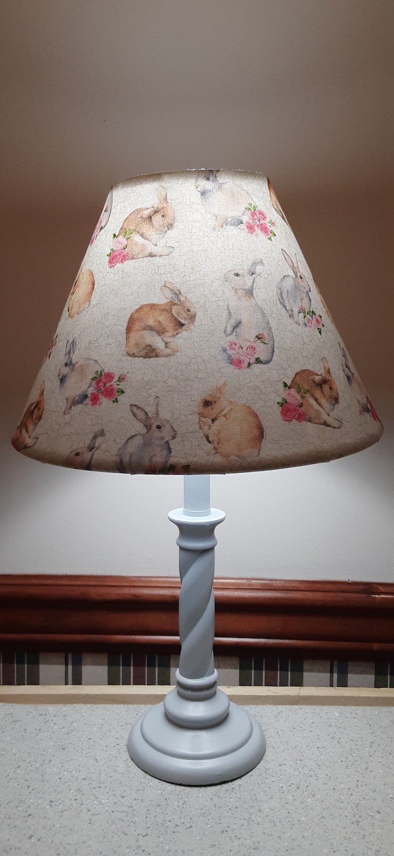 Bunny nursery/ accent lamp Woodland girl Nursery lamp bunny Etsy