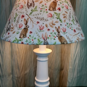 Bunny accent / Nursery lamp, Woodland baby girl/child's lamp, rabbit table lamp, pink bunny Nursery lamp, bunny foliage accent lamp