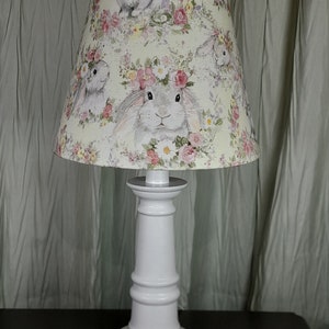 Boho bunny accent/nursery lamp, boho bunny floral baby lamp, pink sage bunny table lamp, child's bedroom lamp, woodland baby lamp, baby gift