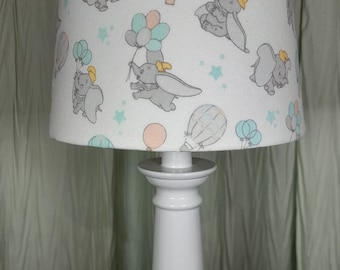 Dumbo nursery/accent lamp, baby elephant table lamp, Disney inspired elephant baby lamp, turquoise gray nursery lamp, Dumbo lamp, baby gift