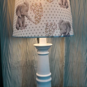 Boho elephant lamp, boho elephant accent lamp, gray elephant nursery, baby elephant/baby nursery lamp,  gray nursery table lamp, baby gift