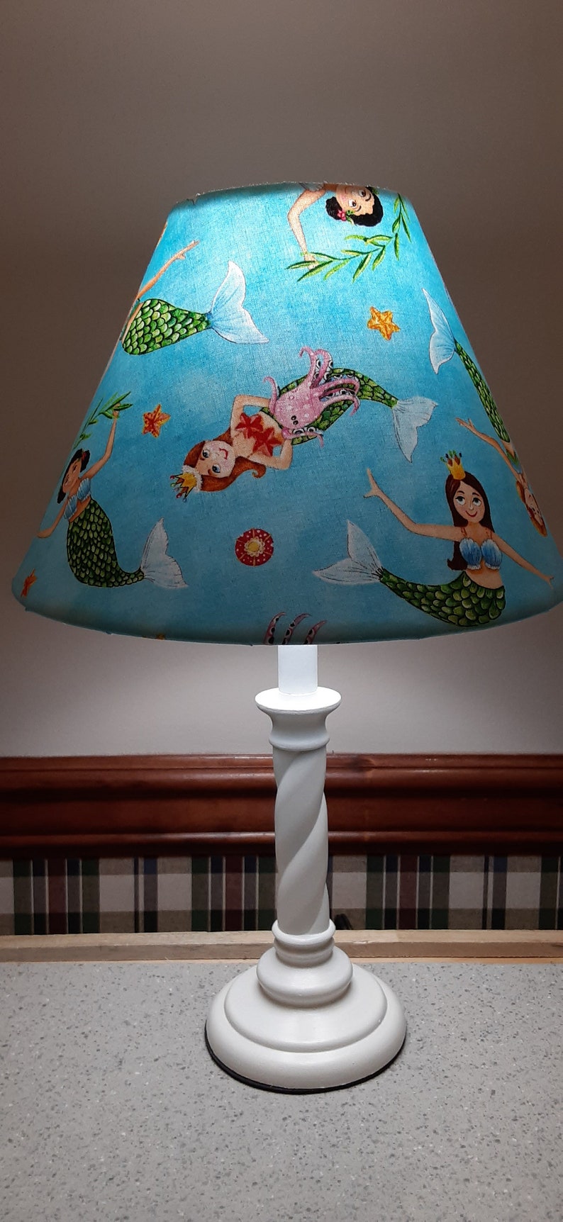 Mermaid Accent/nursery Lamp Girl Nautical Themed Nursery Etsy